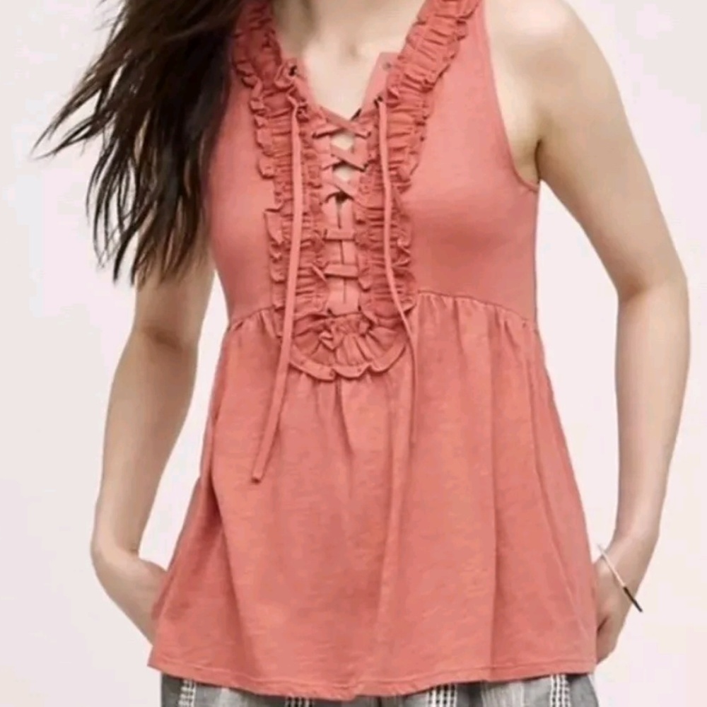 ANTHROPOLOGIE DELETTA RUFFLED BLOUSE - Picture 1 of 4